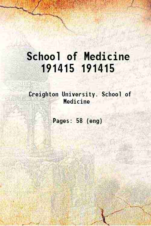 School of Medicine 1914/15 1914/15