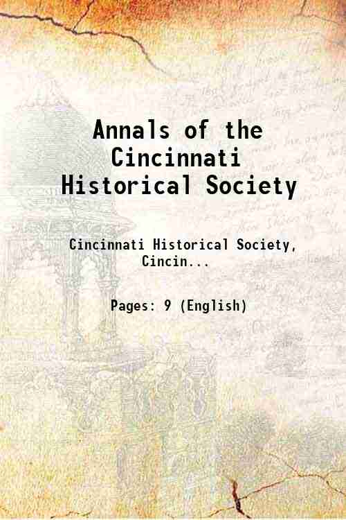 Annals of the Cincinnati Historical Society 