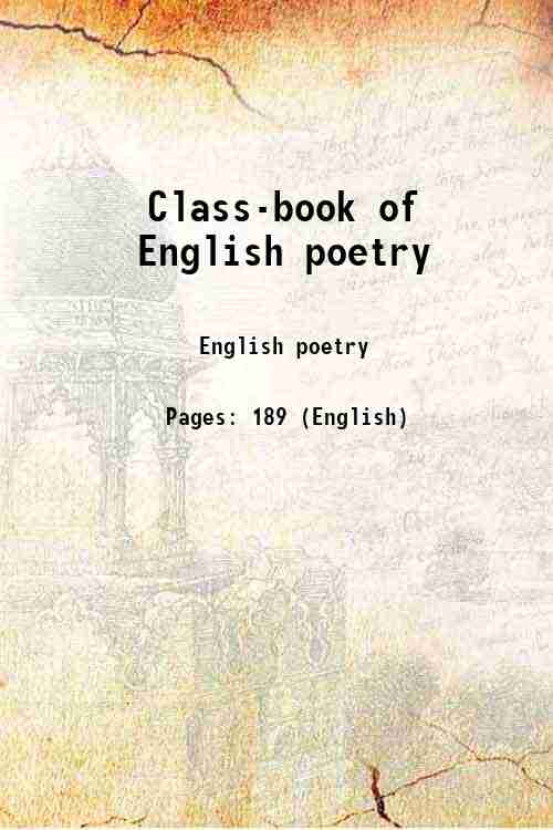 Class-book of English poetry 