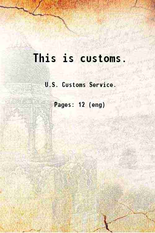 This is customs. 
