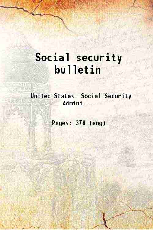 Social security bulletin 