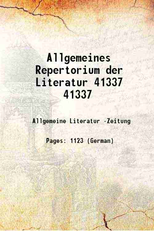 Allgemeines Repertorium der Literatur 41337 41337