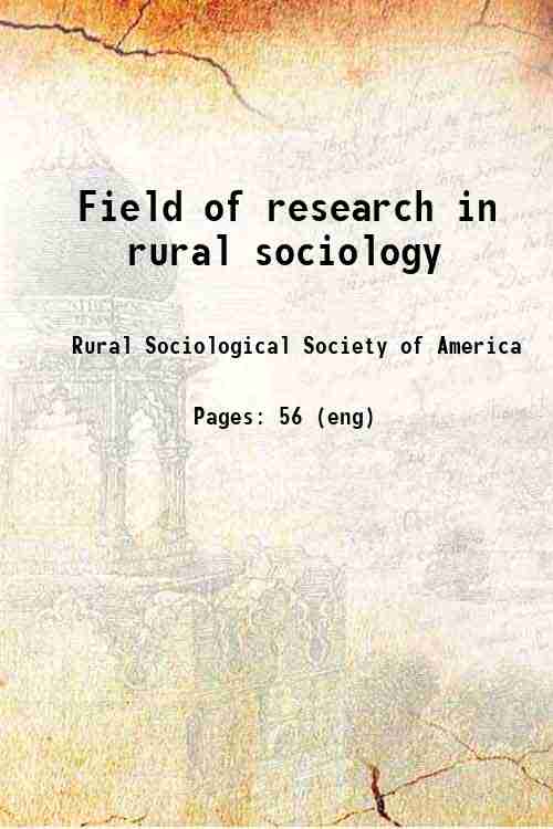 Field of research in rural sociology 