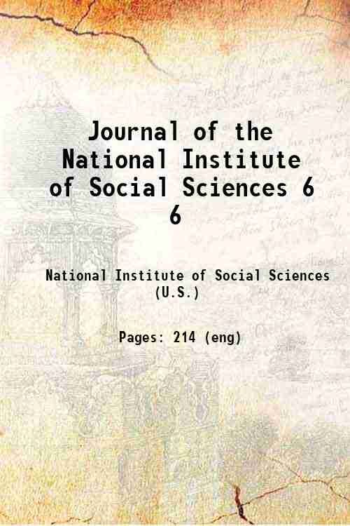 Journal of the National Institute of Social Sciences 6 6
