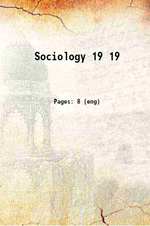 Sociology 19 19