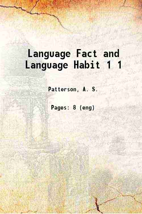 Language Fact and Language Habit 1 1