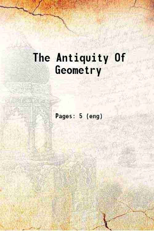 The Antiquity Of Geometry 