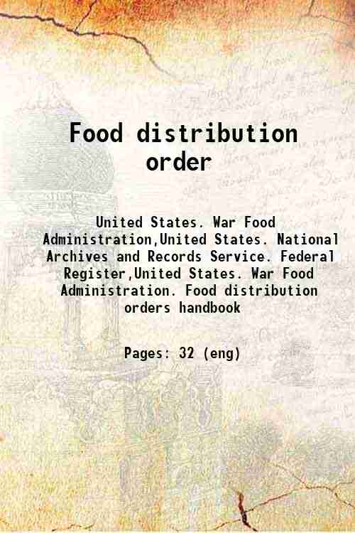 Food distribution order 