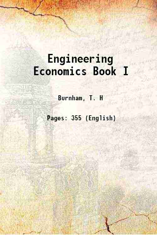 Engineering Economics Book I 