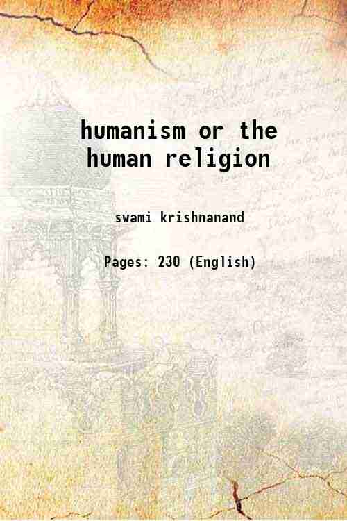 humanism or the human religion 