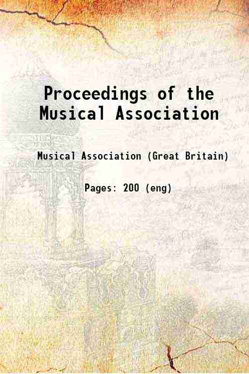 Proceedings of the Musical Association 