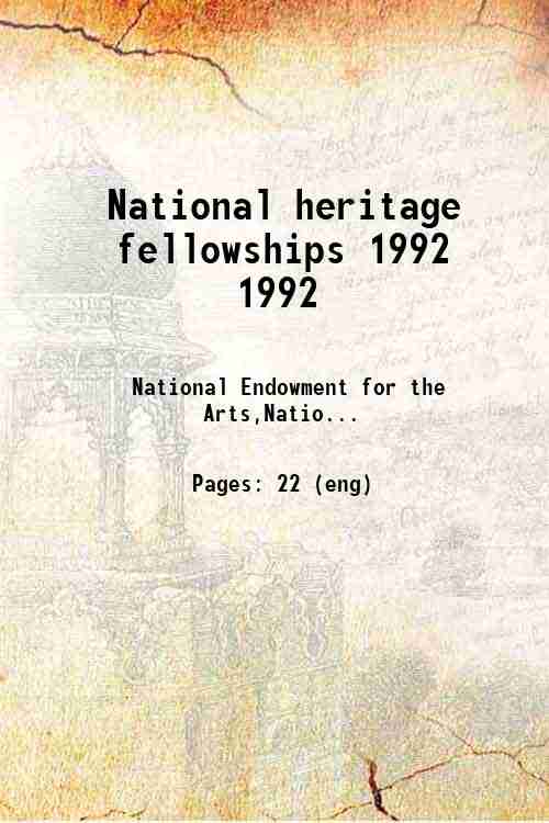 National heritage fellowships 1992 1992