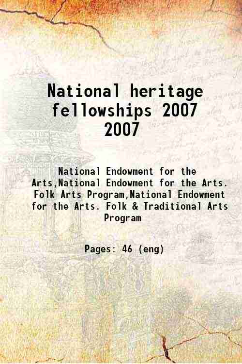National heritage fellowships 2007 2007