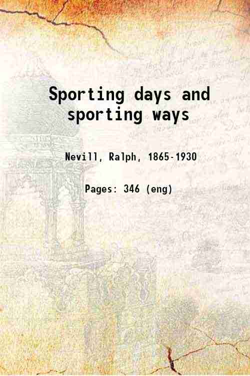 Sporting days and sporting ways 