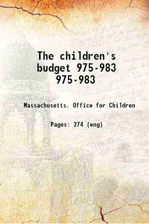 The children's budget 975-983 975-983