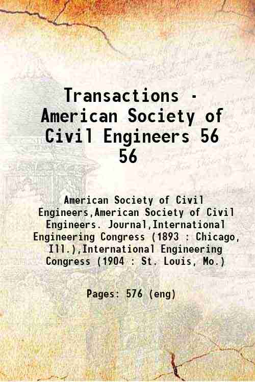 Transactions - American Society of Civil Engineers 56 56