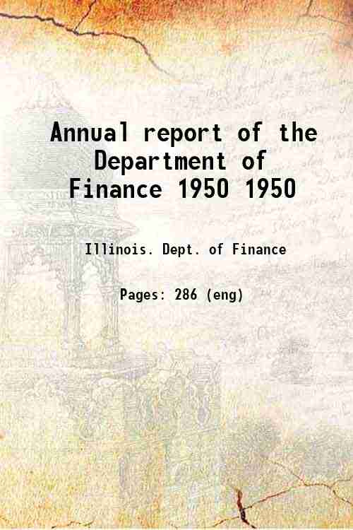 Annual report of the Department of Finance 1950 1950