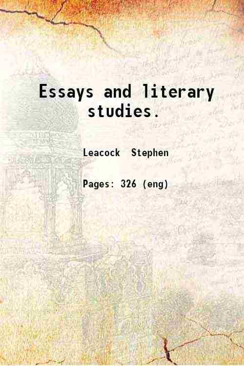 Essays and literary studies. 