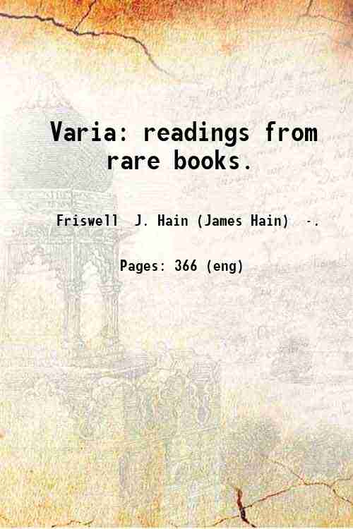 Varia: readings from rare books. 