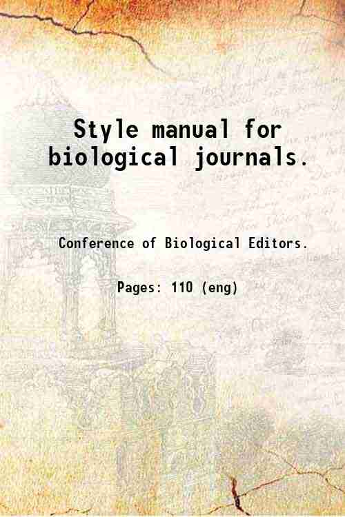 Style manual for biological journals. 