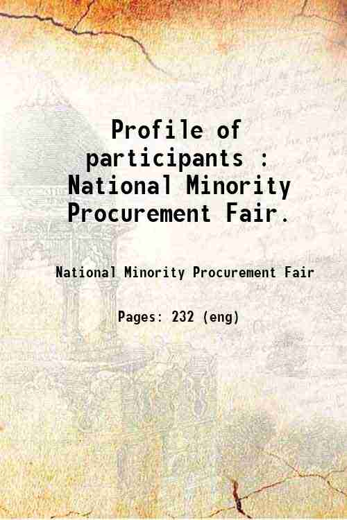 Profile of participants : National Minority Procurement Fair. 