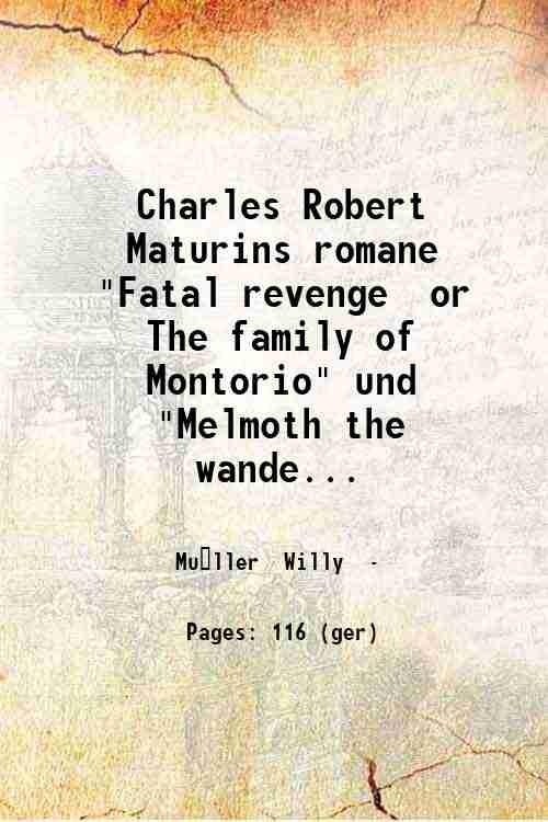 Charles Robert Maturins romane 