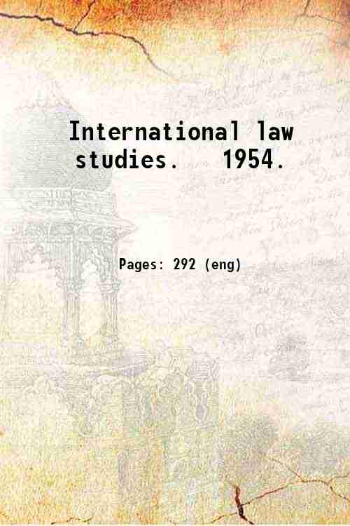 International law studies.   1954. 