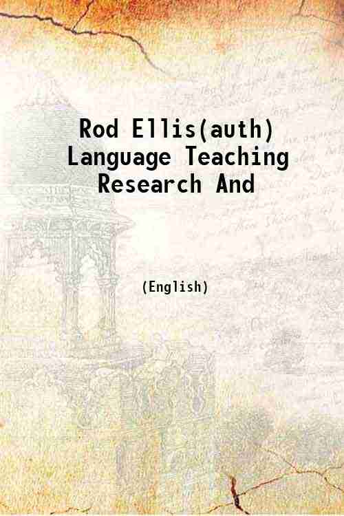 Rod Ellis(auth) Language Teaching Research And 