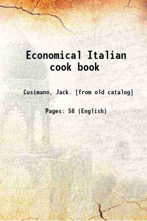 Economical Italian cook book