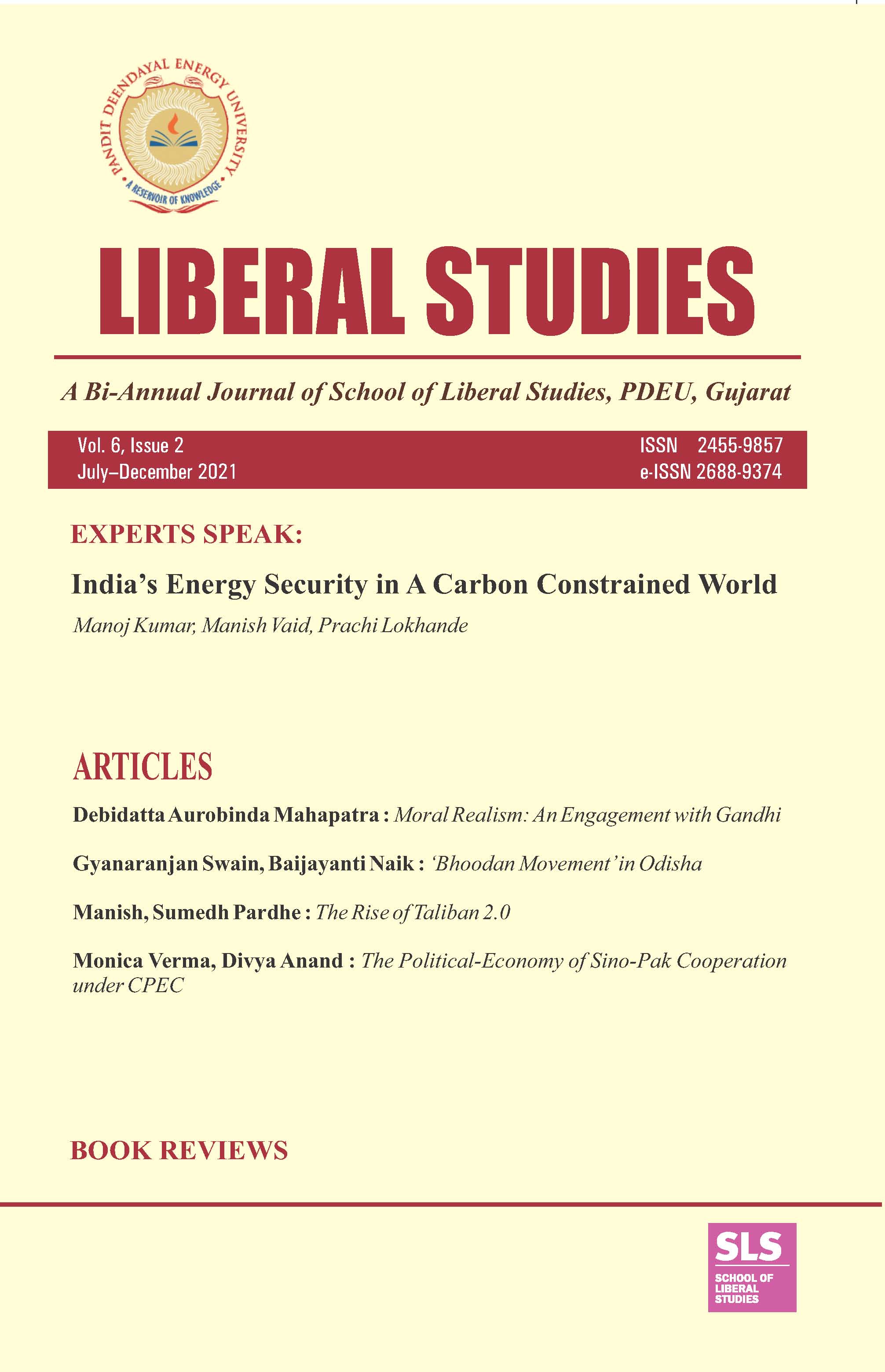 Liberal Studies : a Bi-Annual Journal of School of Liberal Studies, PDPU, Gujarat (Vol. 6, Issue ...