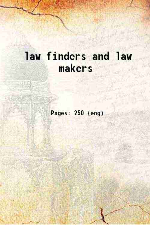 law finders and law makers
